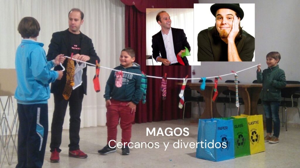 Mago hace espectaculo con niños