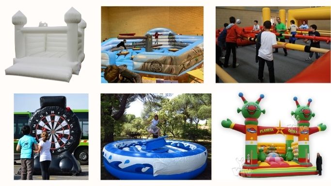 hinchables seguros para niños supervisados por monitores